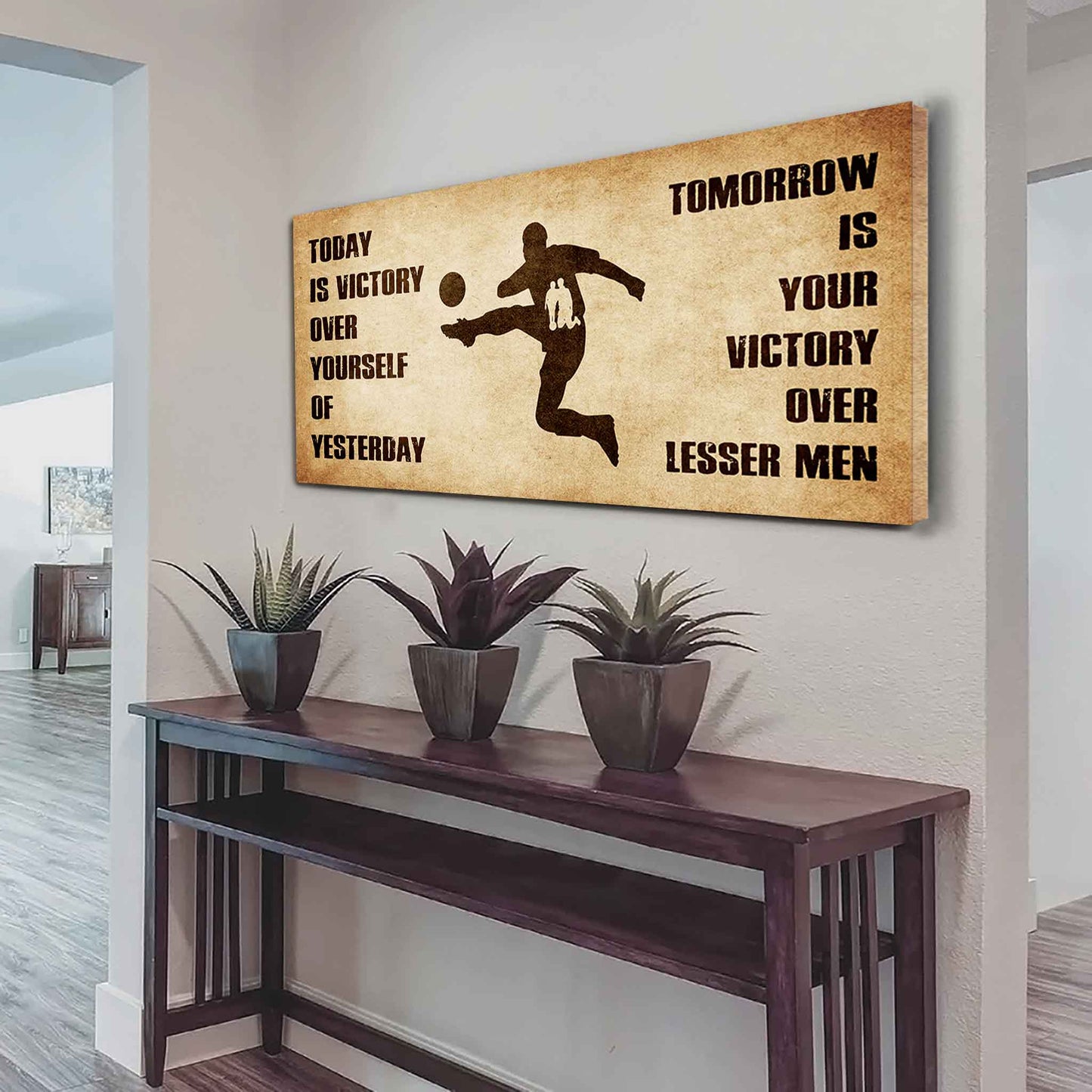 Personalized Soldier Poster Canvas - Today Is Victory Over Yourself Of Yesterday Tomorrow Is Your Victory Over Lesser Men