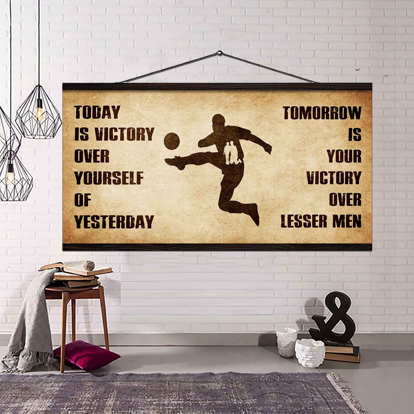 Personalized Soldier Poster Canvas - Today Is Victory Over Yourself Of Yesterday Tomorrow Is Your Victory Over Lesser Men