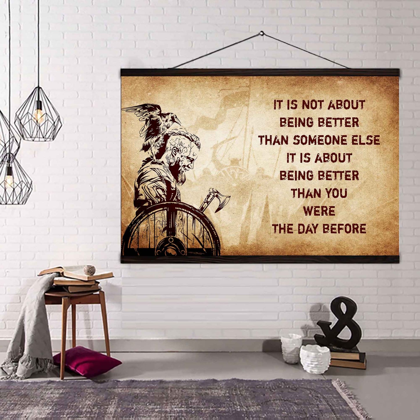Soldier Poster Canvas It's Not About Being Better Than Someone Else Best Gifts Motivation Quotes (Copy)