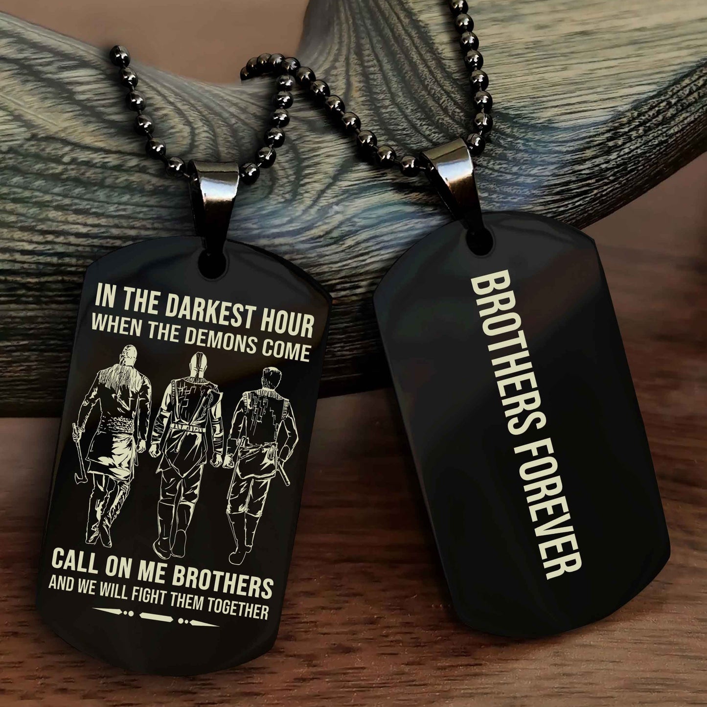 Soldier Customizable engraved black dog tag double sided gift from brother, brother forevers