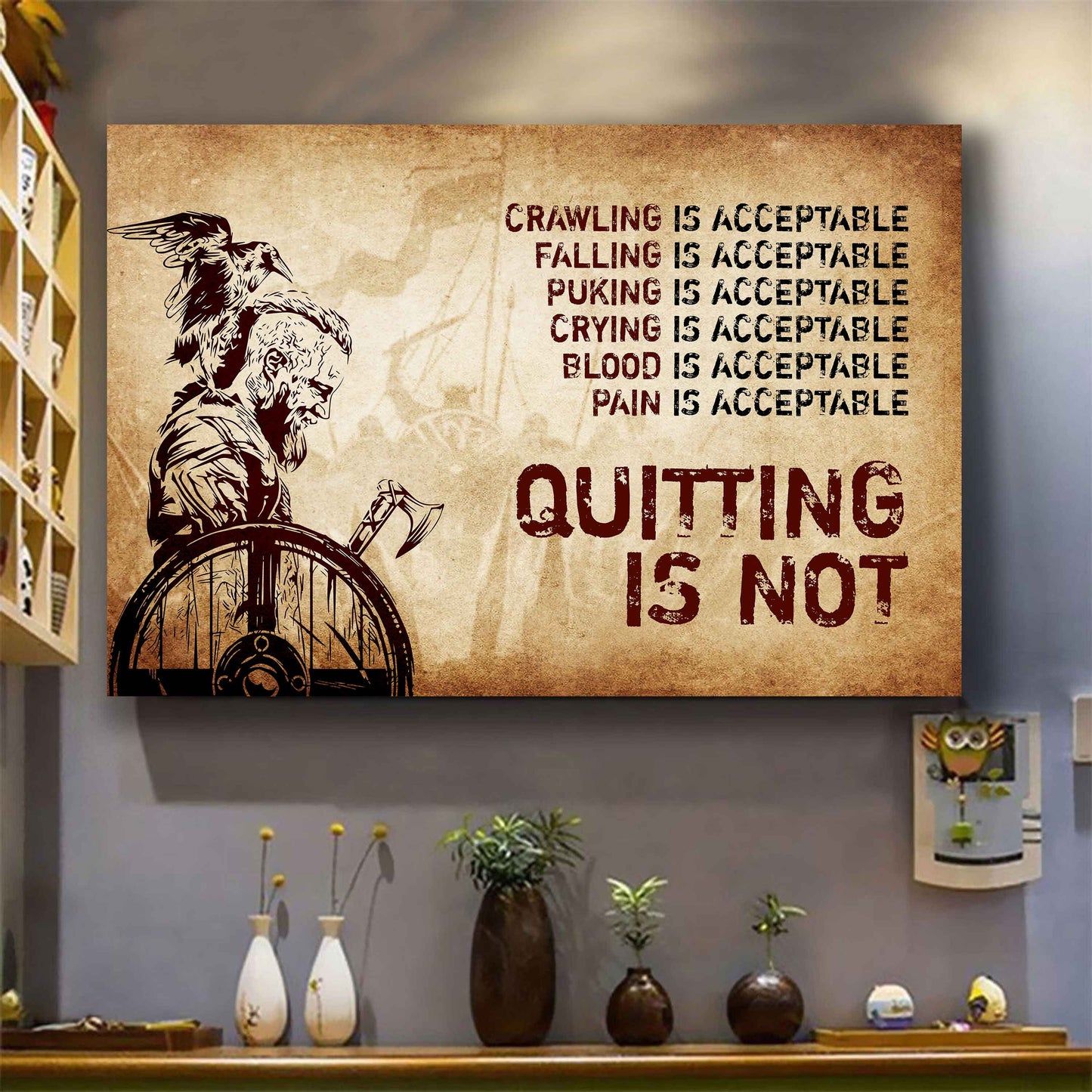 Soldier Poster Canvas Quiting Is Not Best Gifts Motivation Quotes