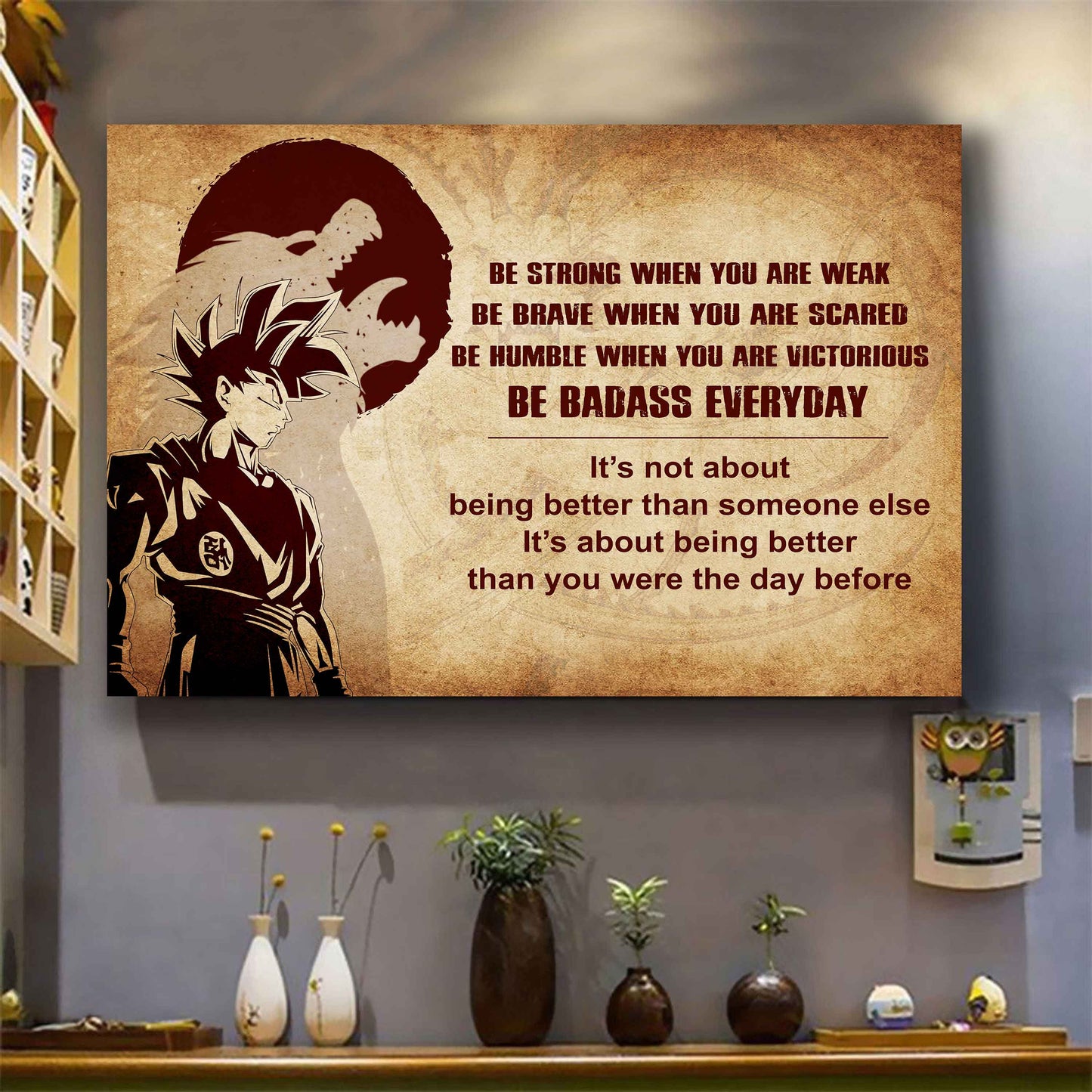 New Version Warrior Poster Canvas Be Strong When You Are Weak Be Badass Everyday From Dad To Son Gift For Your Son Motivational Quotes