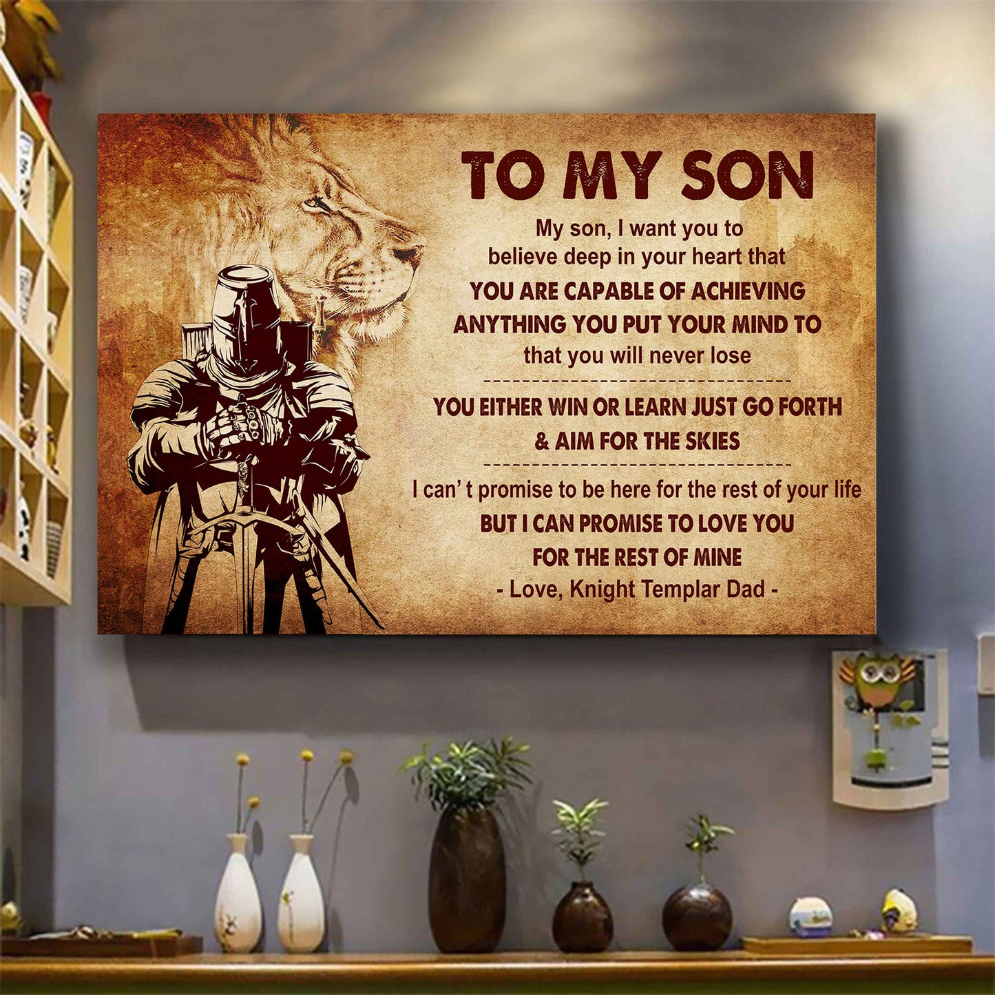 New Version Warrior Poster Canvas You Will Never Lose You Either Win Or Learn From Dad To Son