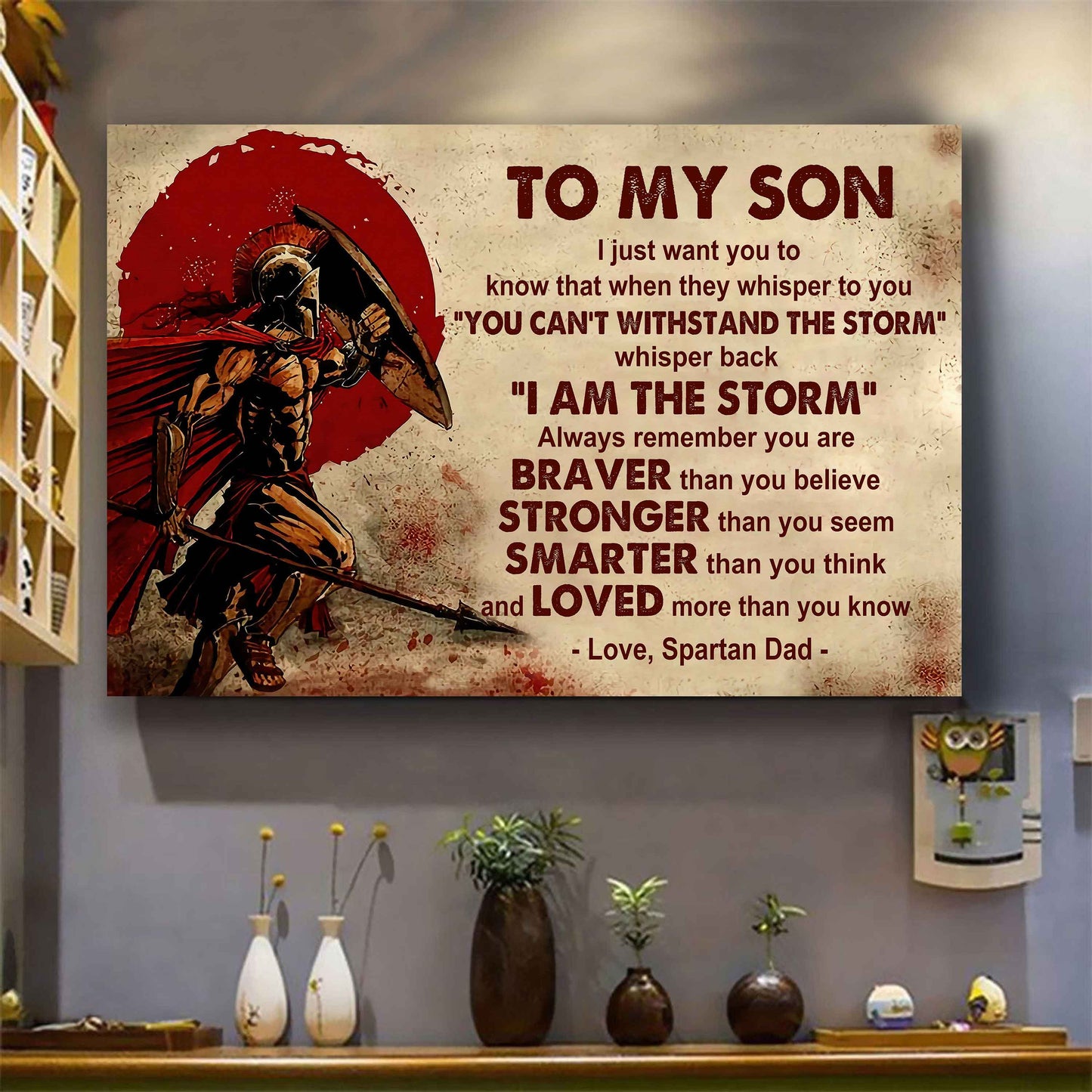 Knight Templar Poster Canvas Whisper Back I'm The Storm From Dad To Son Gift For Your Son