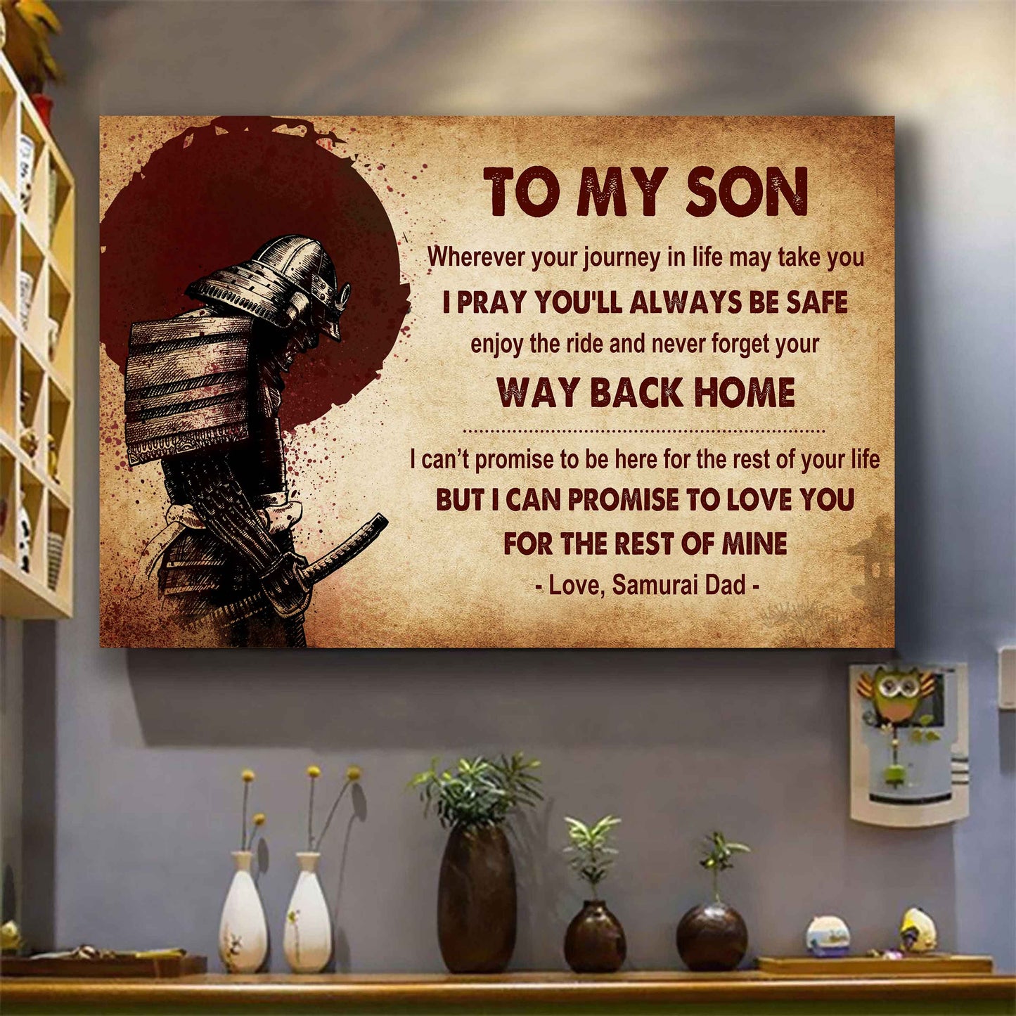 Knight Templar Poster Canvas Your Way Back Home From Dad To Son Gift For Your Son