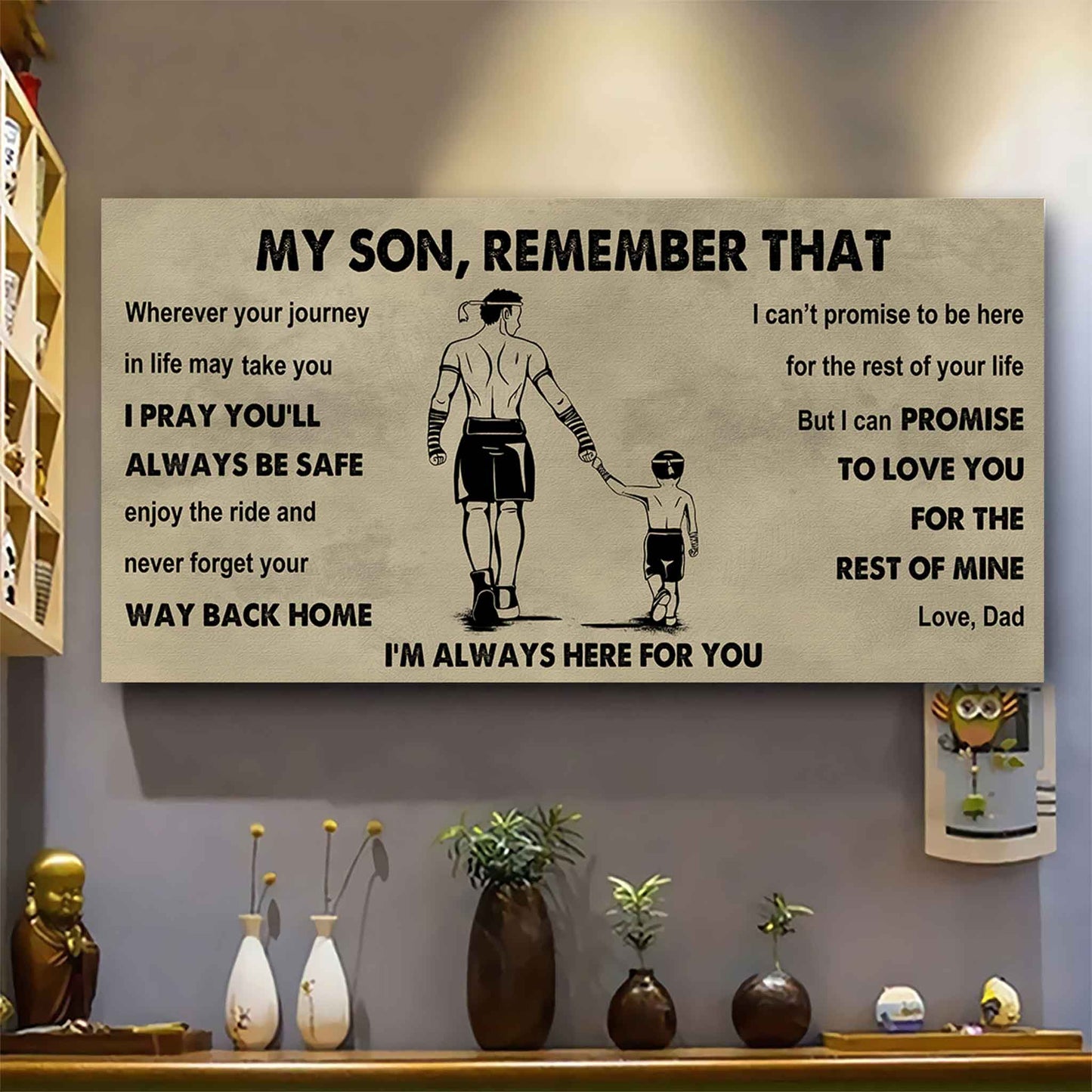 Personalized Sport Poster Canvas -  My Son Remember That Never Forget Your Way Back Home