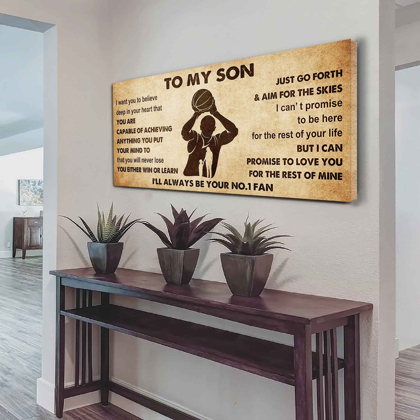 Personalized Sport Poster Canvas I'll Be Your No 1 Fan Mom To Son - You Will Never Losse You Either Win Or Learn