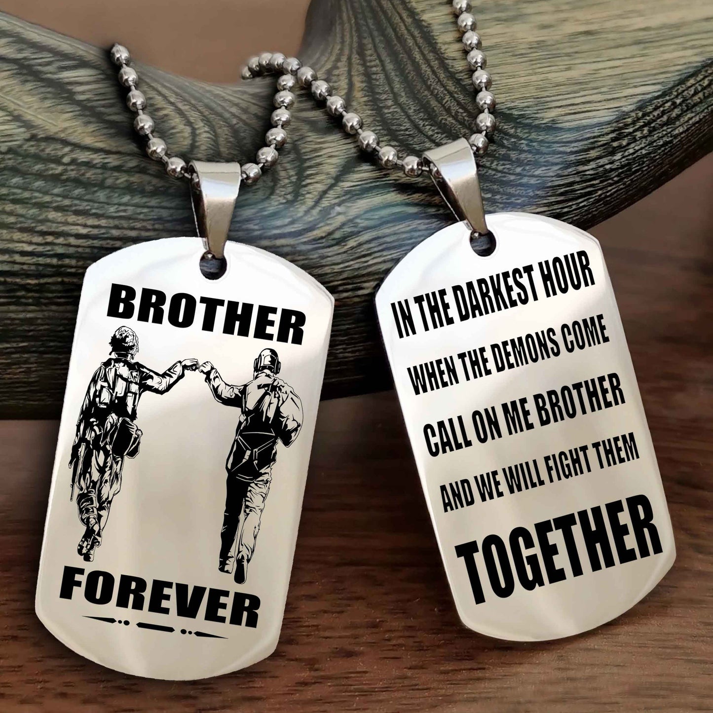 Mix Soldier Double Sided Dog Tag Call On Me Brother And We Will Fight Them Together