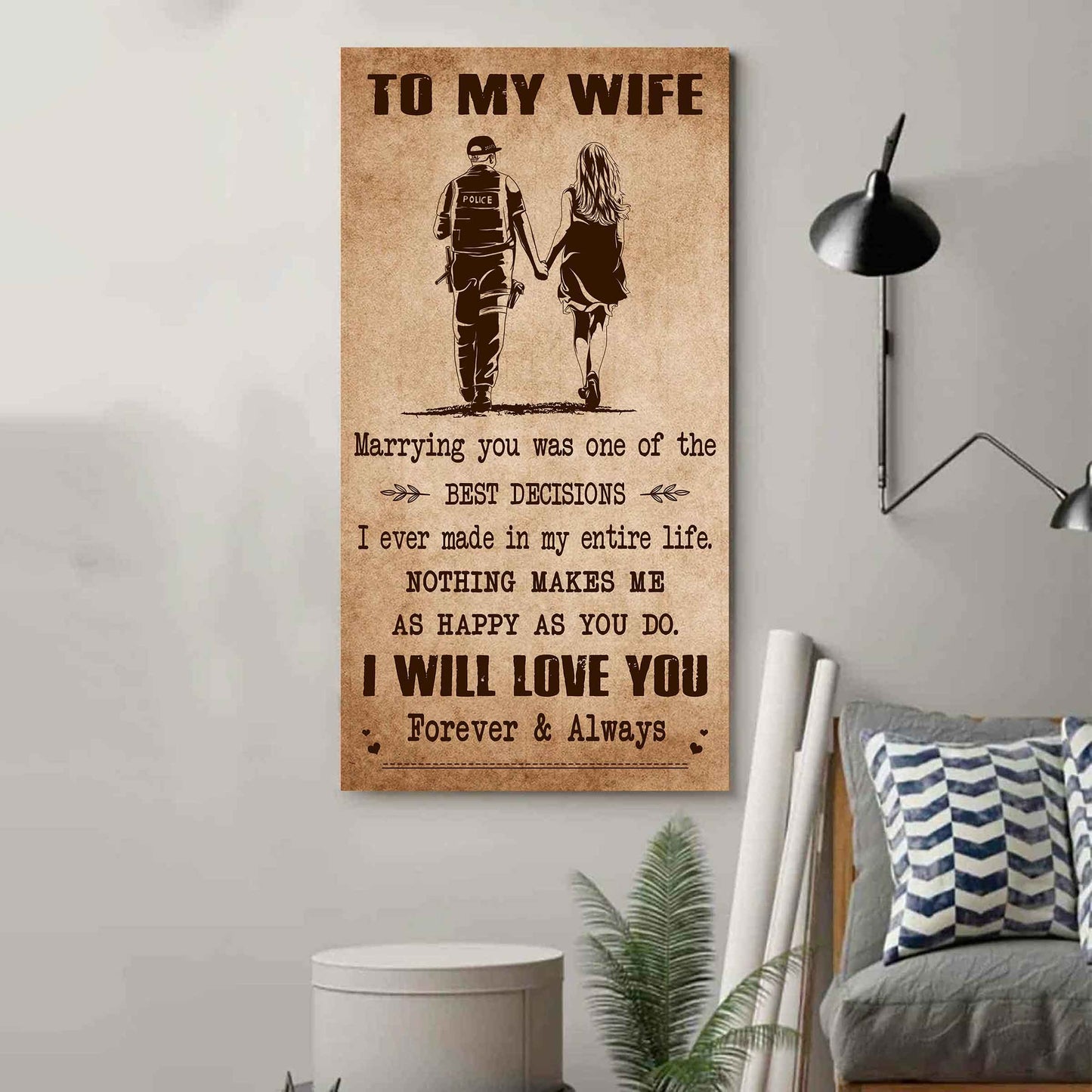 Poster Canvas To My Wife Marrying You Was One Of The Best Decisions - I Will Love You Forever And Always Gift For Your Wife