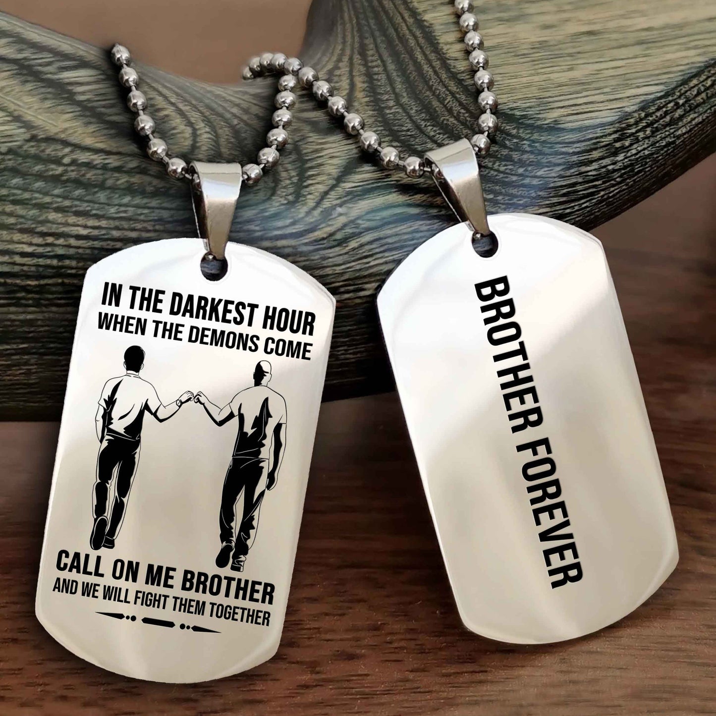 Soldier Customizable engraved black dog tag double sided gift from brother, brother forevers