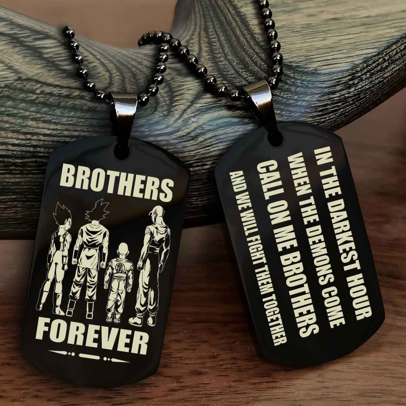 TWD Engraved Double Sided Dog Tag Call On Me Brother NAG Brothers Forever We Will Fight Them Together