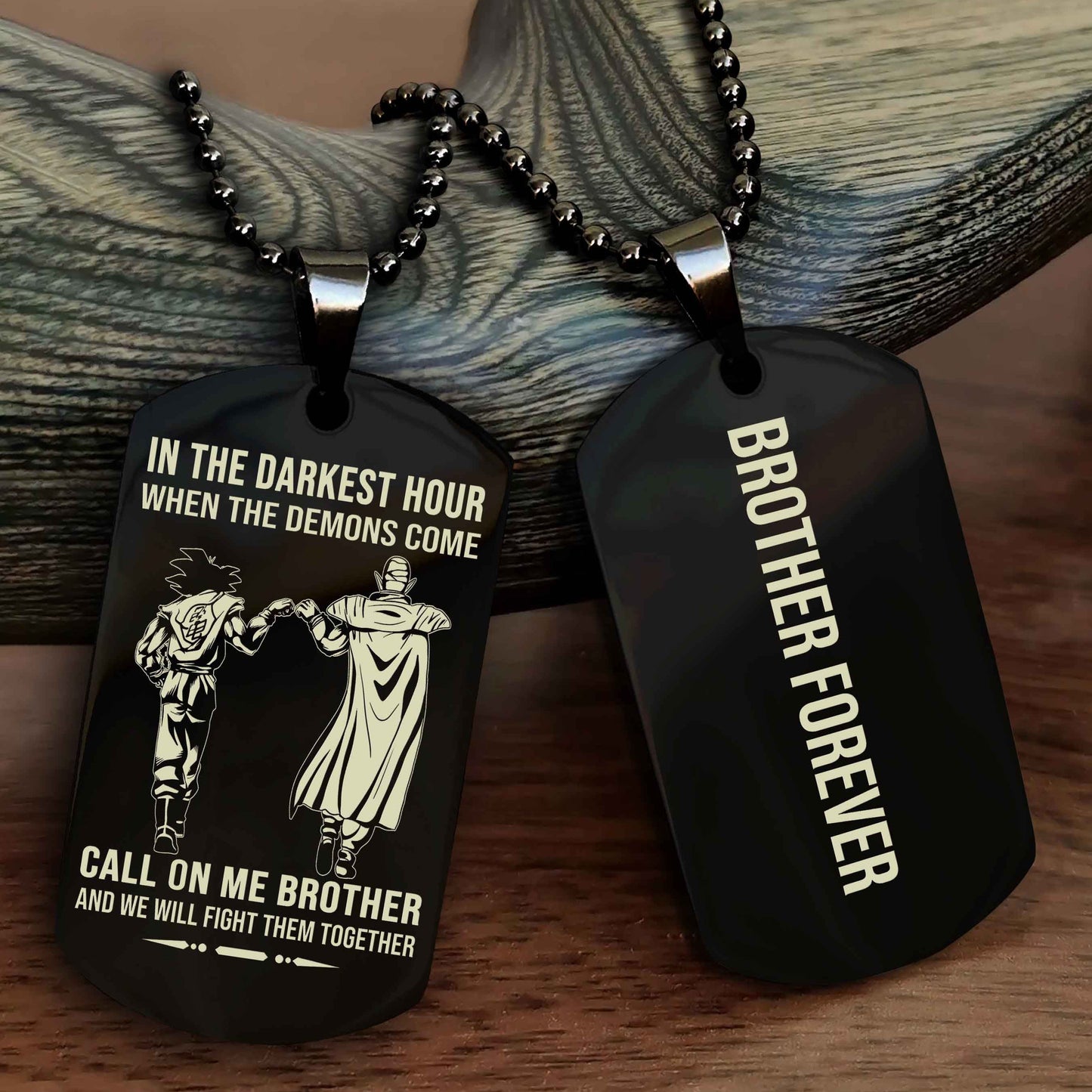Soldier Customizable engraved black dog tag double sided gift from brother, brother forevers
