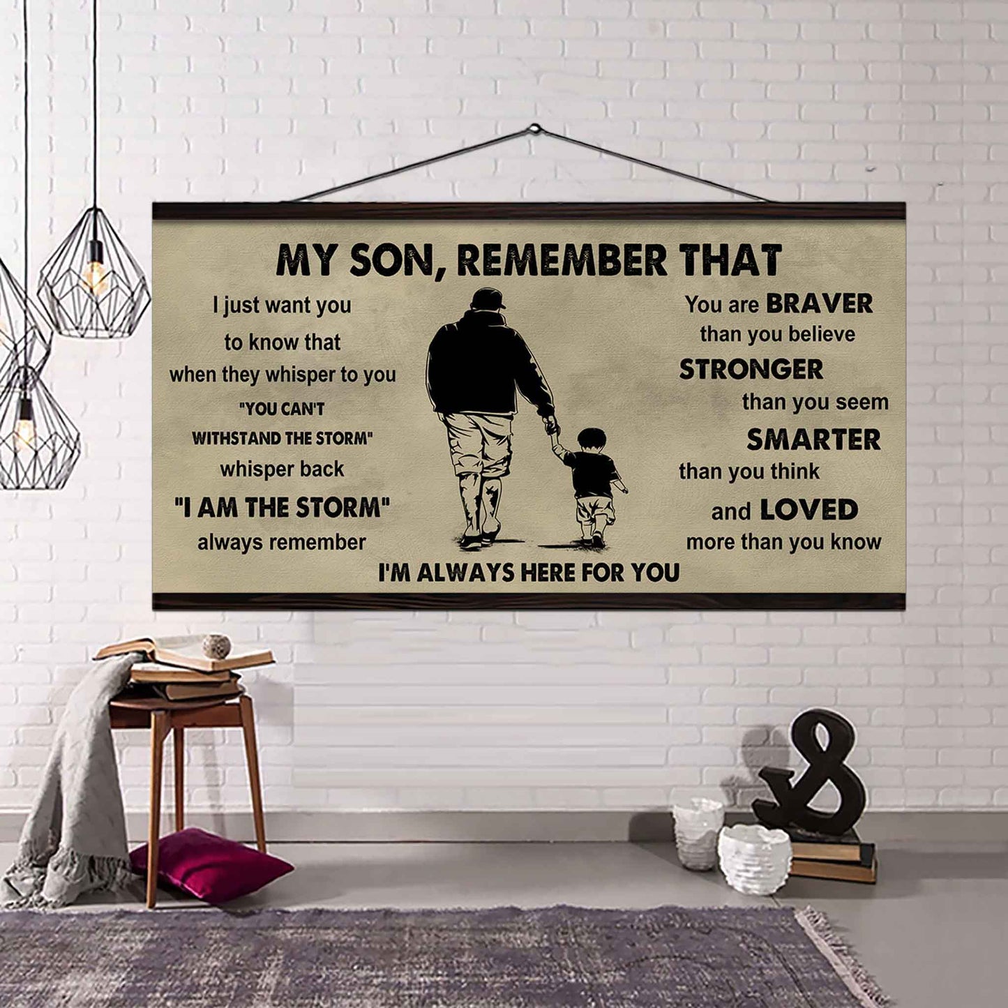 Personalized DRB Poster Canvas - My Son Remember That Whisper Back I Am The Storm