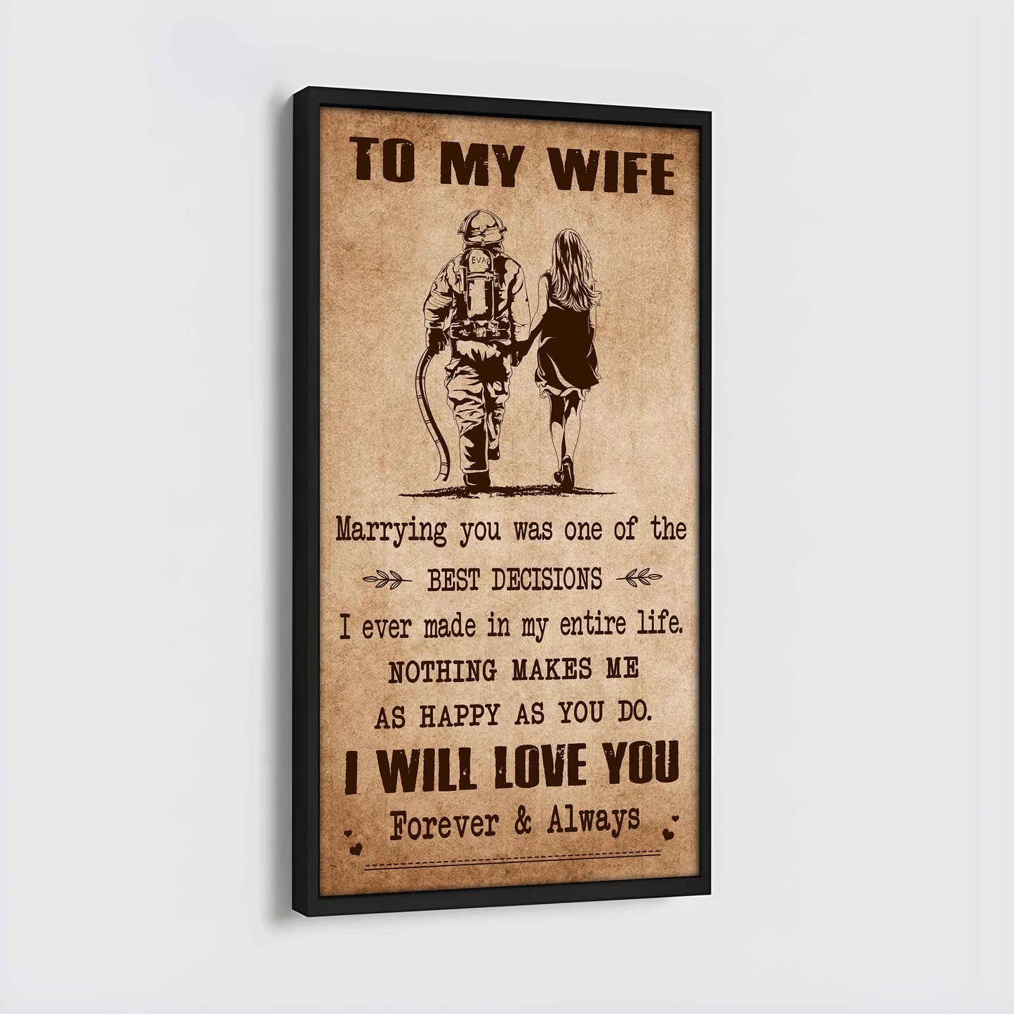 Poster Canvas To My Wife Marrying You Was One Of The Best Decisions - I Will Love You Forever And Always Gift For Your Wife