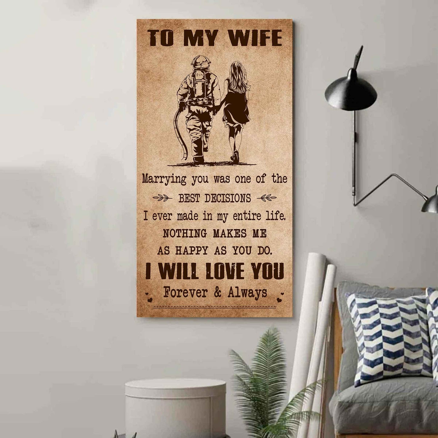 Poster Canvas To My Wife Marrying You Was One Of The Best Decisions - I Will Love You Forever And Always Gift For Your Wife