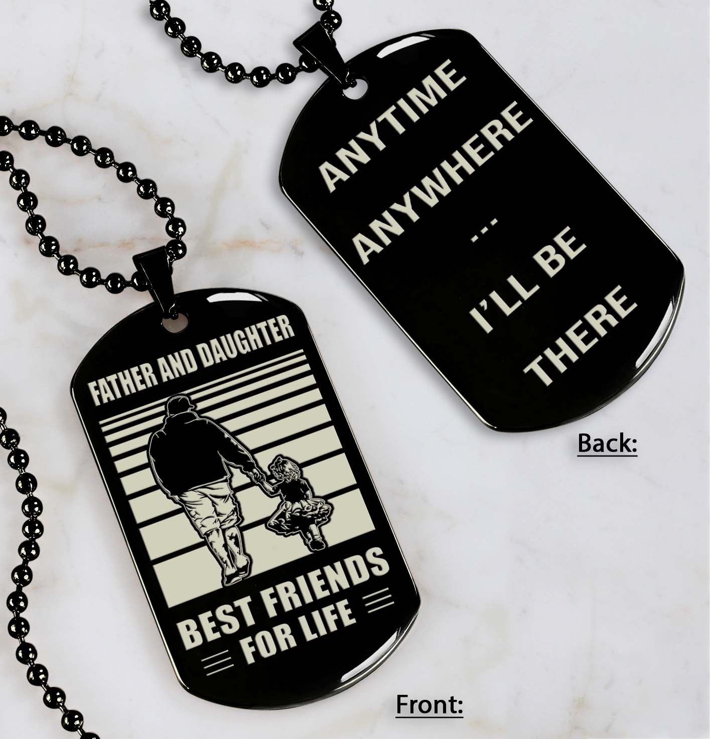 NVL Personalized Double Sided Dog Tag Father And Son Best Friends For Life - Message on the back side