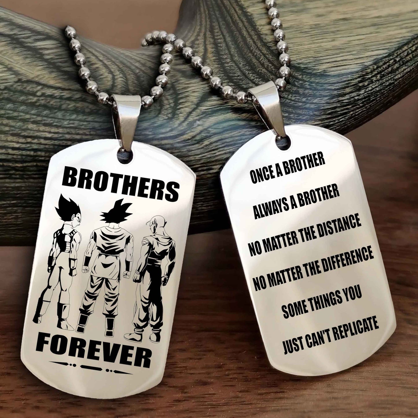 TWD Customizable engraved dog tag double sided gift from brother - Brother Forever Once A Brother Always A Brother