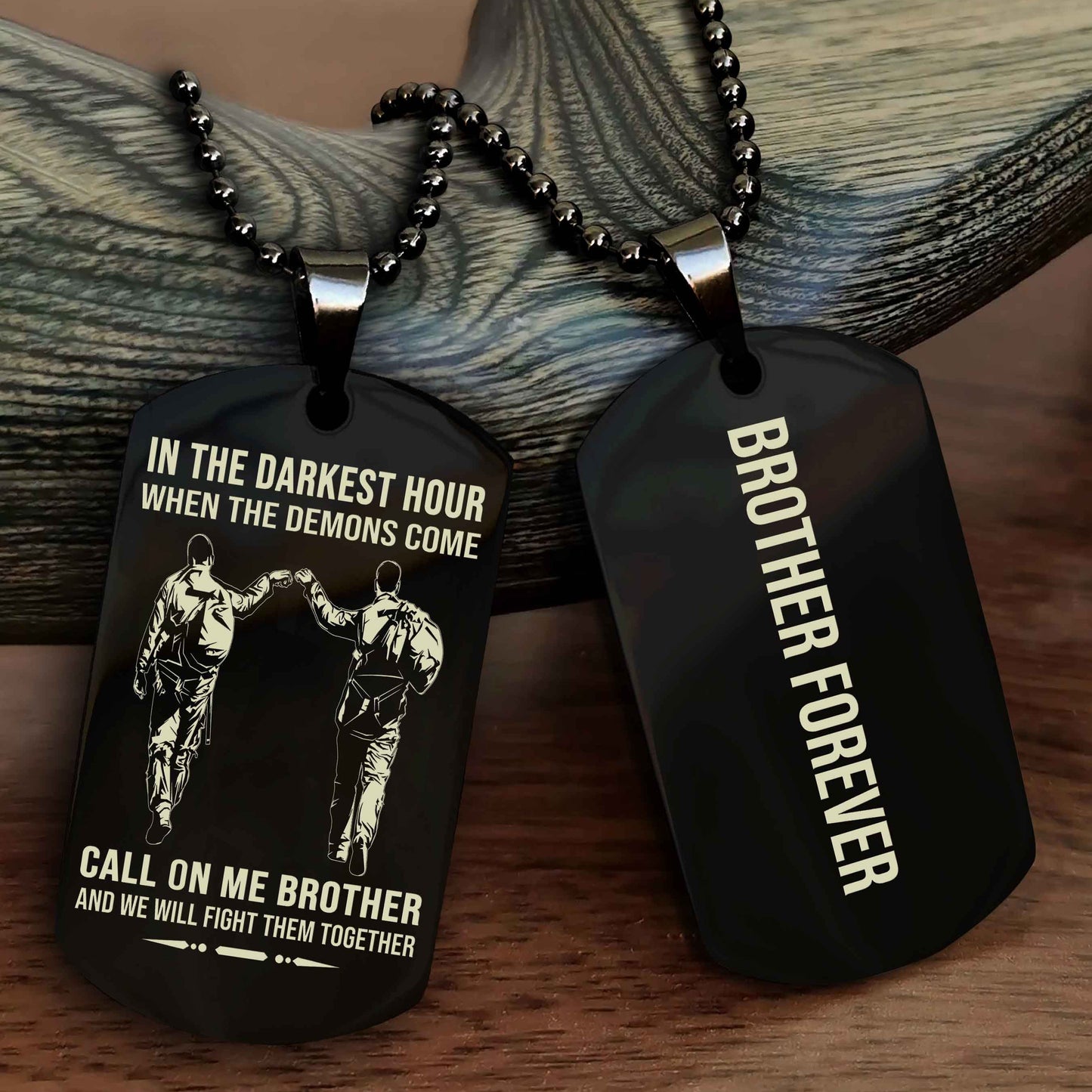 OP team 3 Customizable engraved black dog tag double sided gift from brother, brother forevers