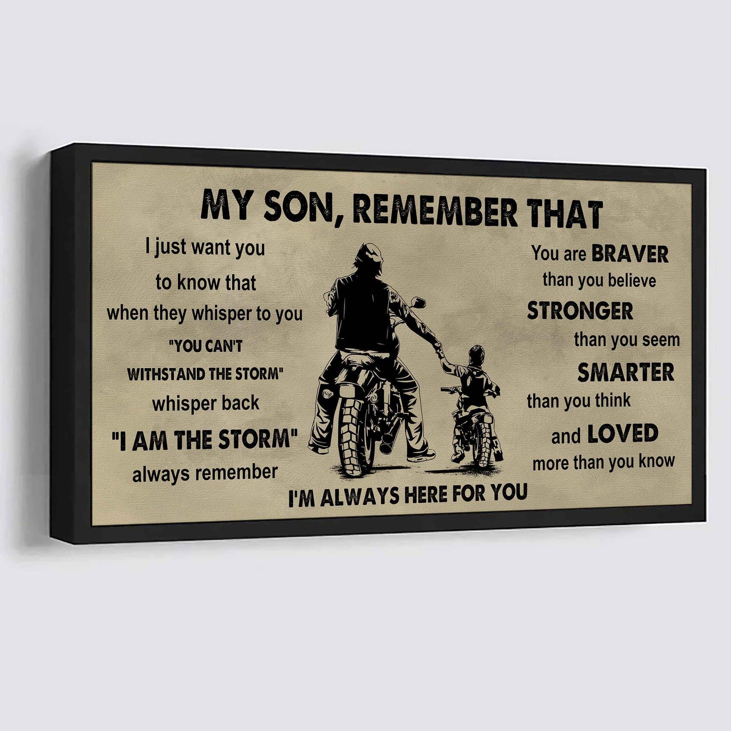 Personalized DRB Poster Canvas - My Son Remember That Whisper Back I Am The Storm