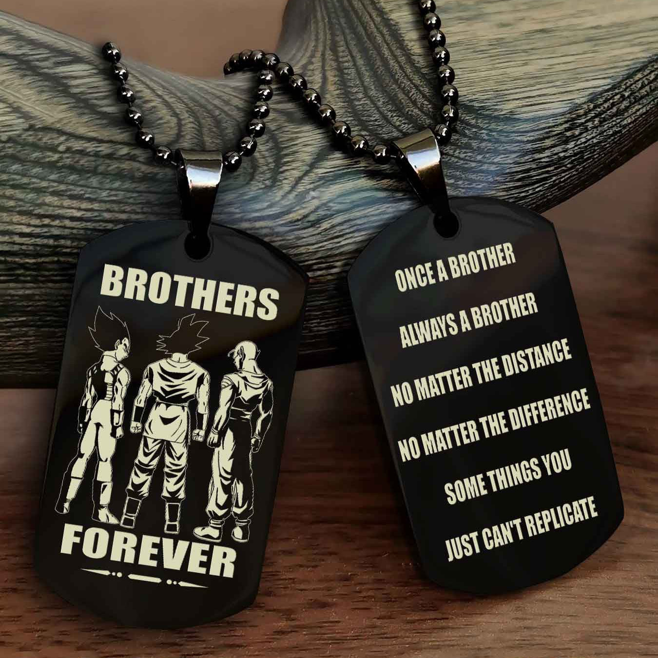 OP team 3 Customizable engraved dog tag double sided gift from brother - Brother Forever Once A Brother Always A Brother