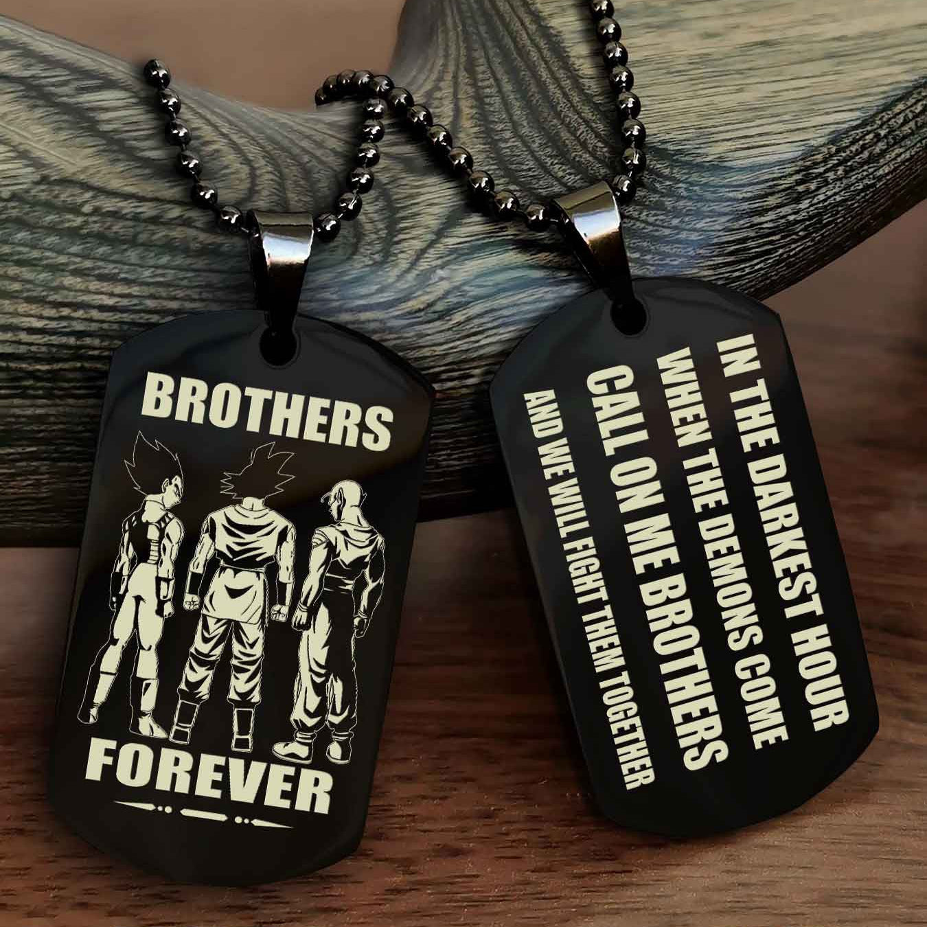 TWD Engraved Double Sided Dog Tag Call On Me Brother NAG Brothers Forever We Will Fight Them Together