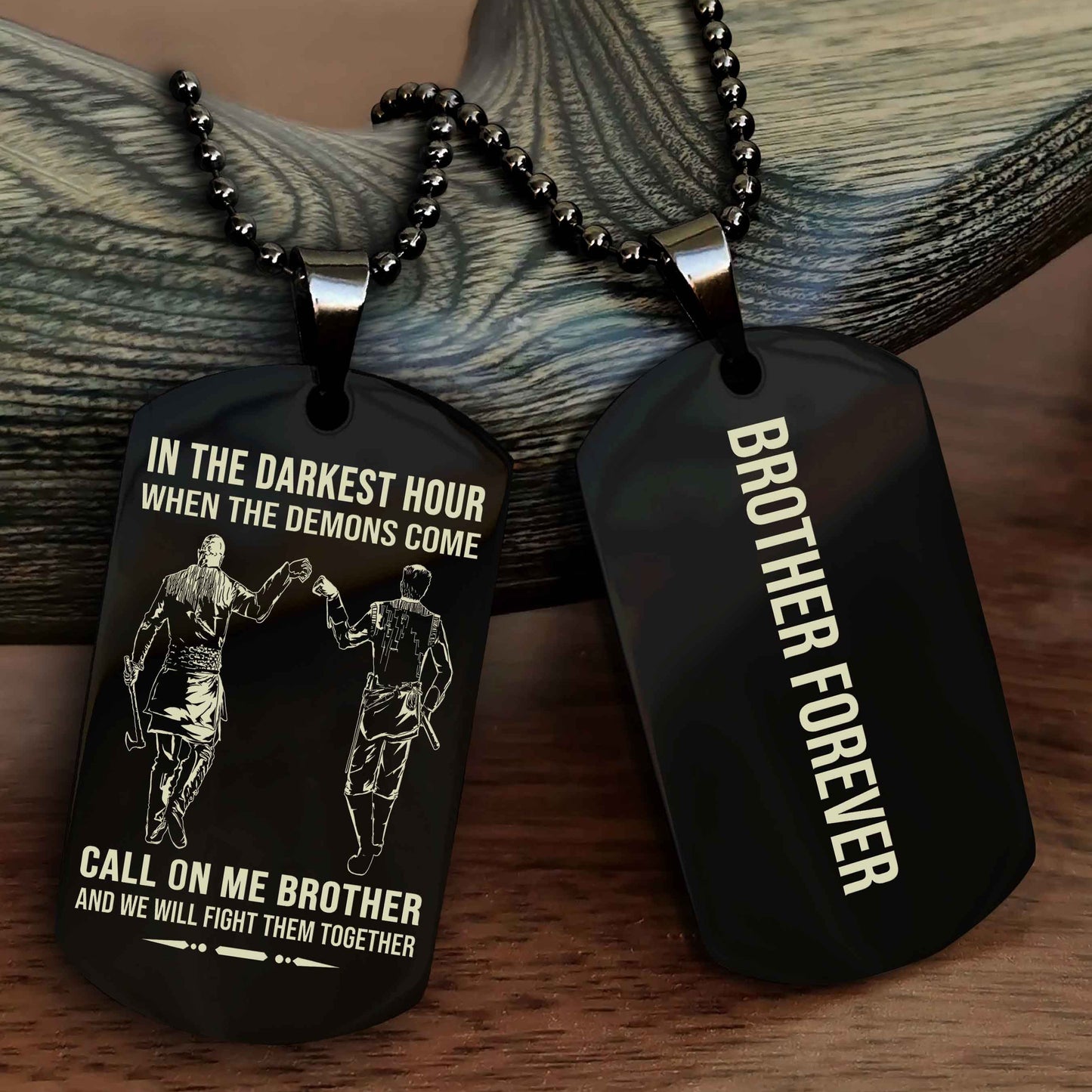 Soldier Customizable engraved black dog tag double sided gift from brother, brother forevers