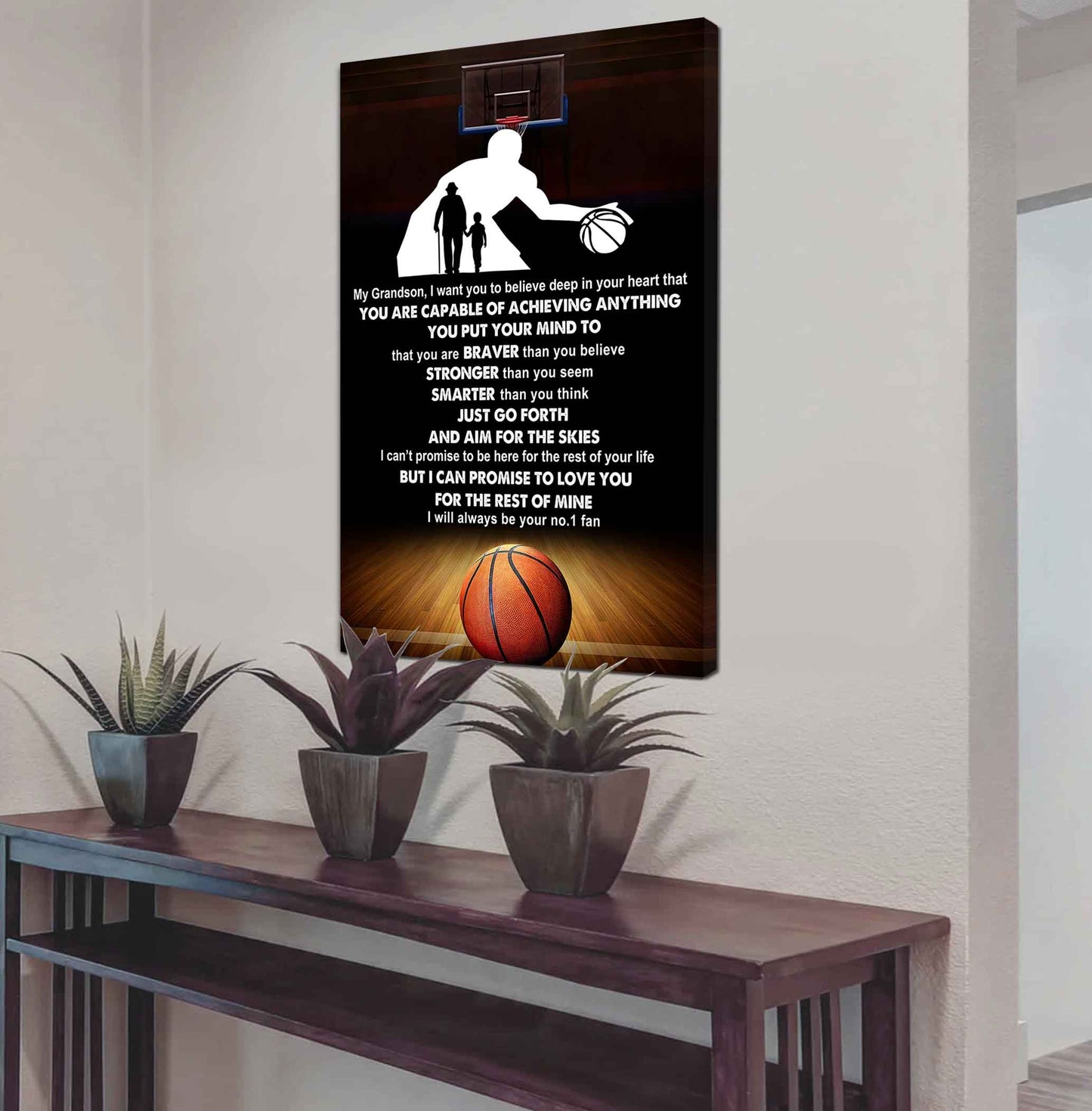 Tennis Poster Canvas Grandpa To Grandson - That You Are Braver Than You Believe You Are Capable Of I Will Always Your No 1 Fan