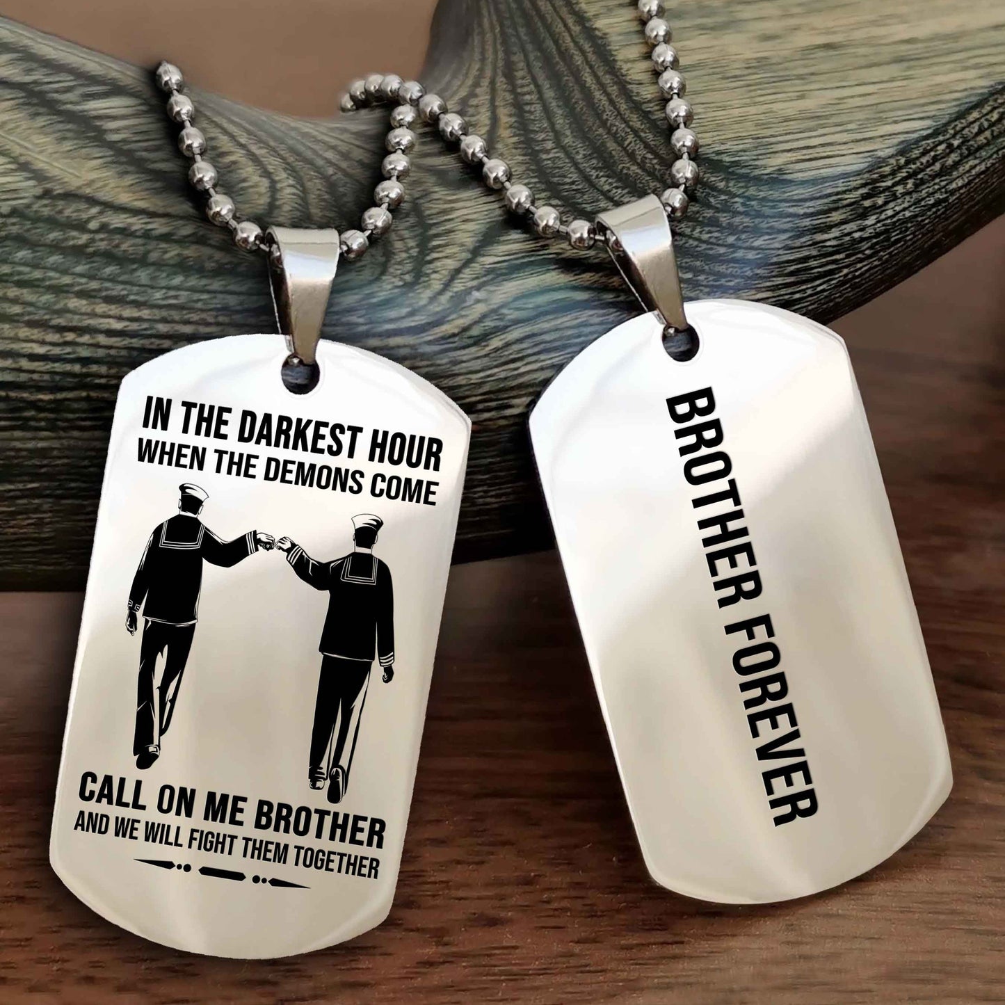 Soldier Customizable engraved black dog tag double sided gift from brother, brother forevers