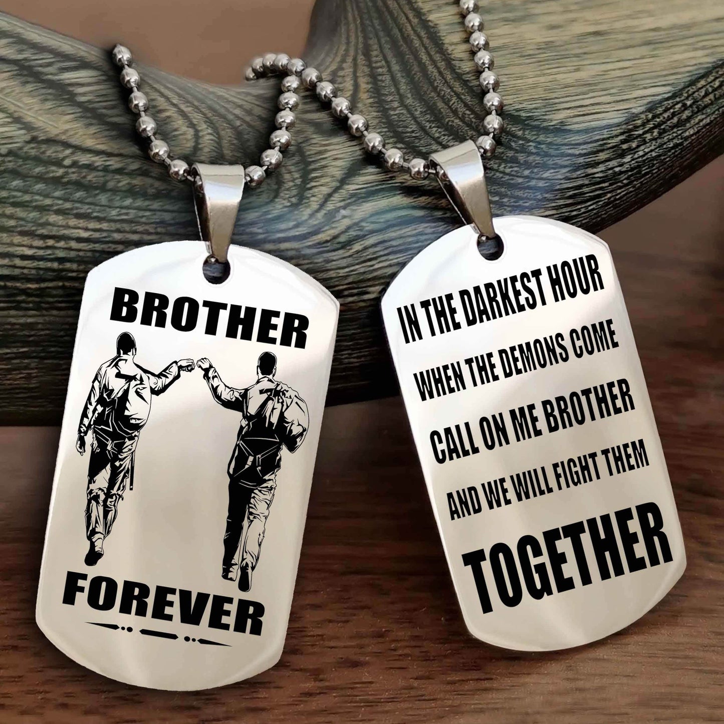 Knight Templar Personalized Double Sided Dog Tag For My Brother - Call On Me Brother And We Will Fight Them Together Gift For Your Friend