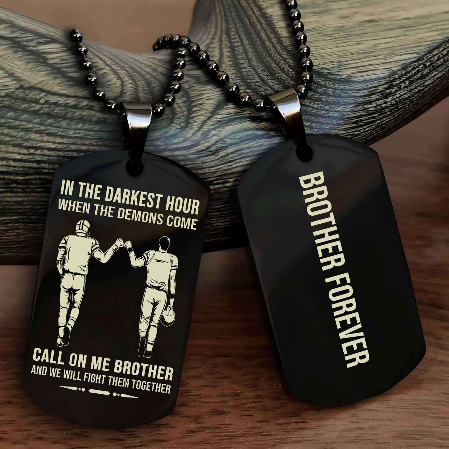Soldier Customizable engraved black dog tag double sided gift from brother, brother forevers