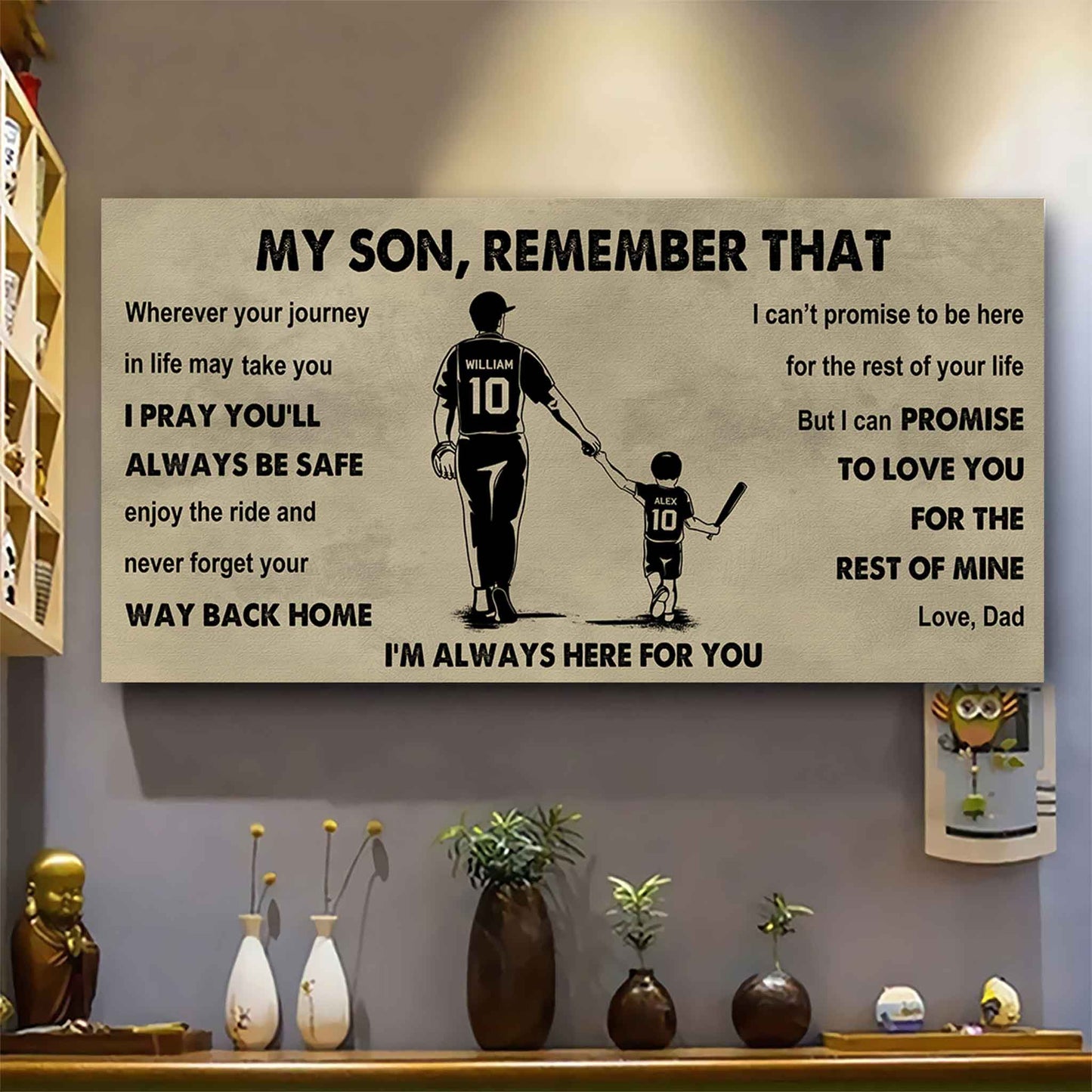 Personalized Sport Poster Canvas -  My Son Remember That Never Forget Your Way Back Home