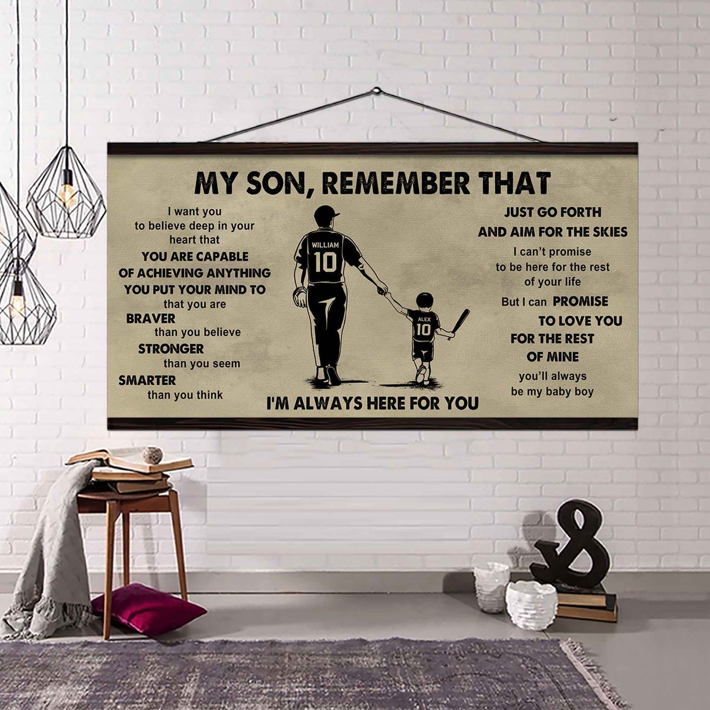Personalized Sport Poster Canvas - My Son Remember That Just Go Forth And Aim For The Skies