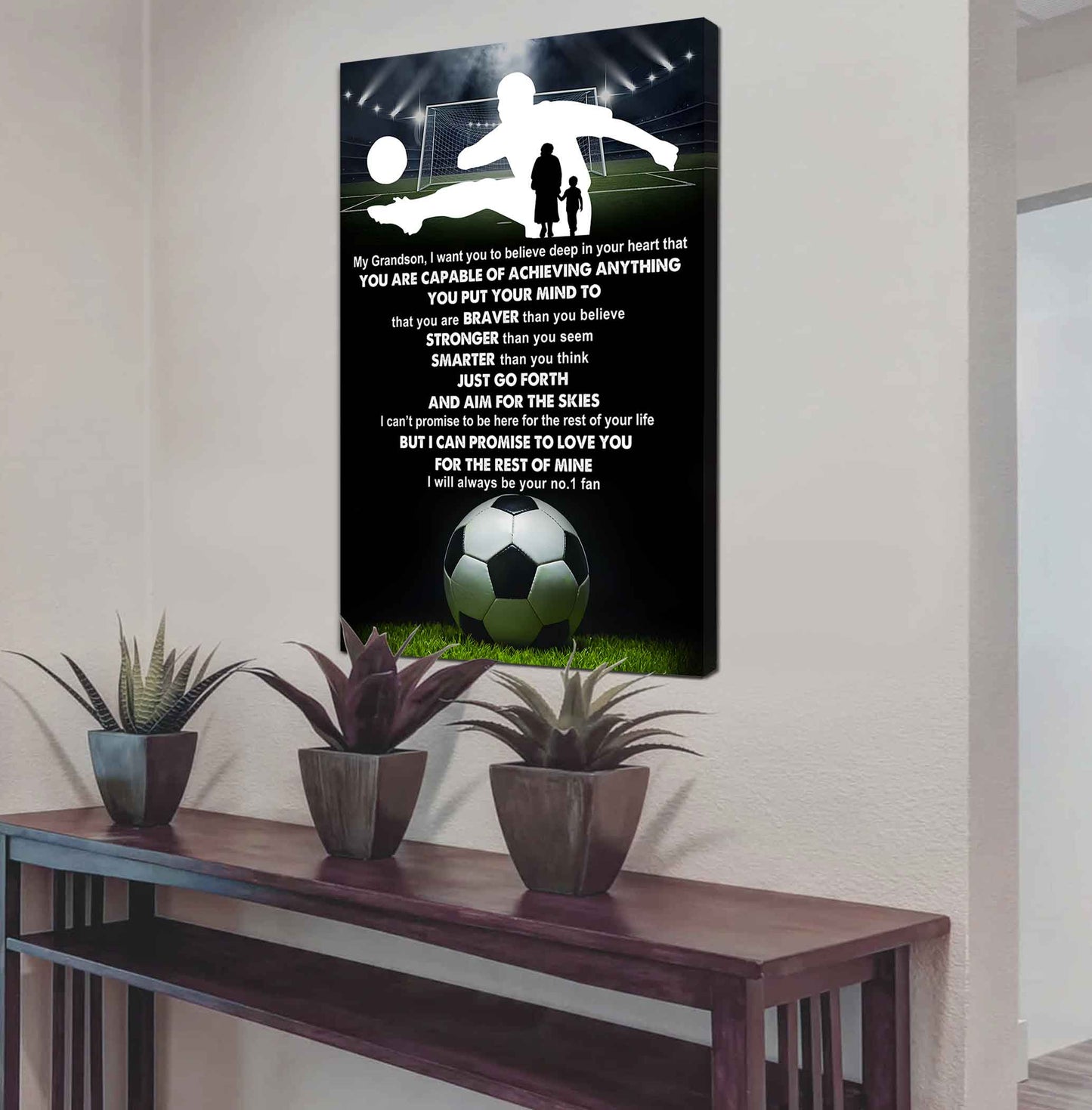 Tennis Poster Canvas Grandma To Grandson - That You Are Braver Than You Believe You Are Capable Of I Will Always Your No 1 Fan