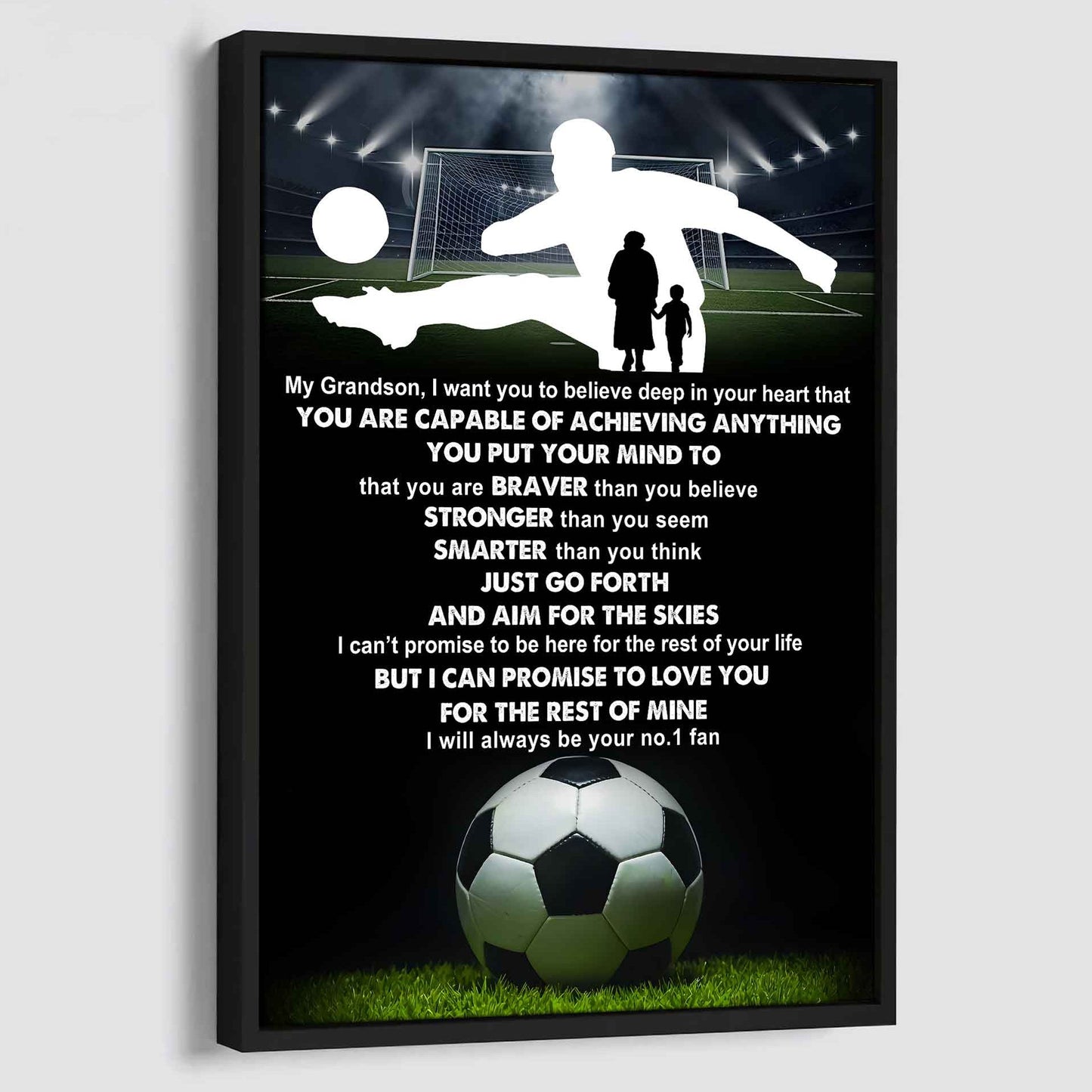 Tennis Poster Canvas Grandma To Grandson - That You Are Braver Than You Believe You Are Capable Of I Will Always Your No 1 Fan