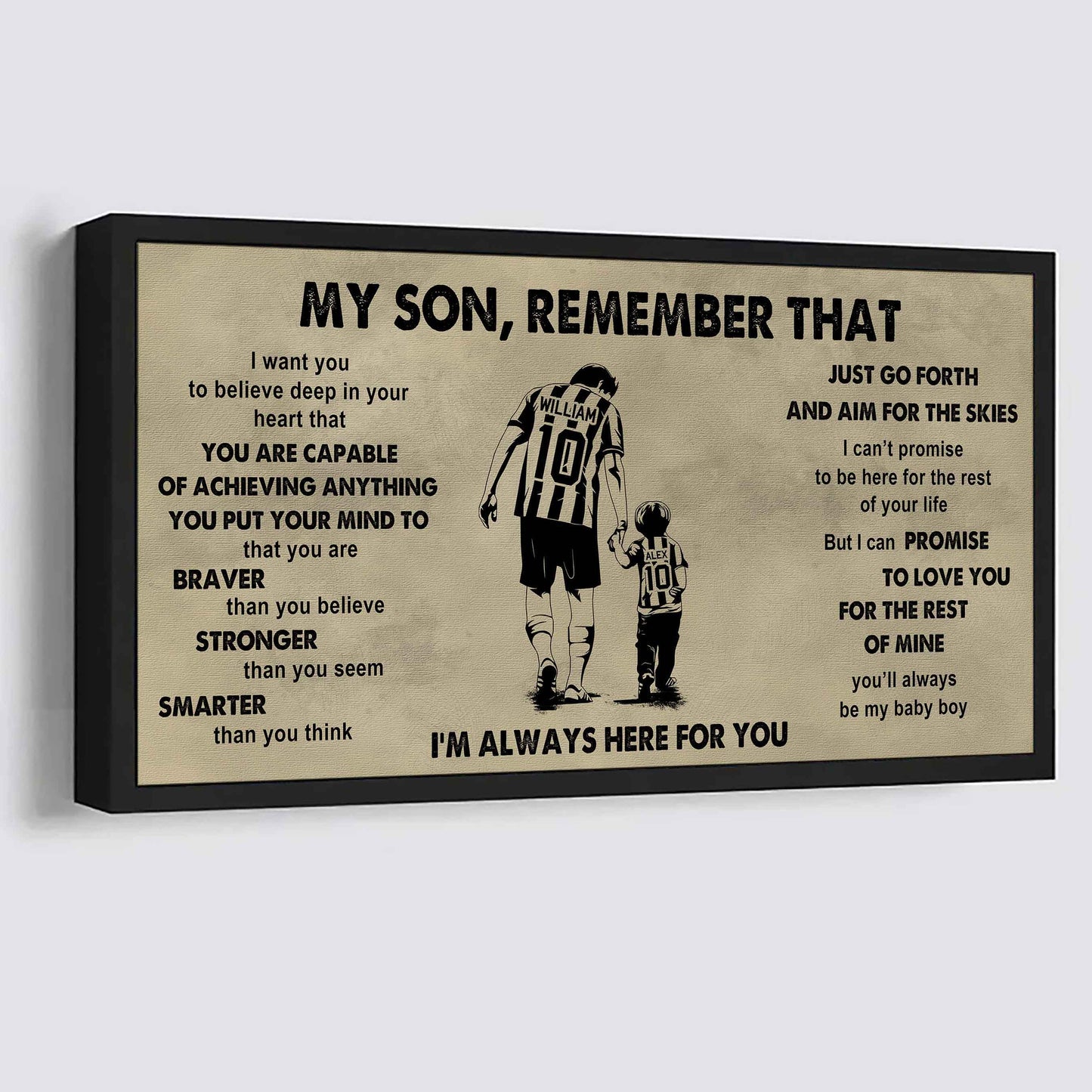 Personalized Sport Poster Canvas - My Son Remember That Just Go Forth And Aim For The Skies
