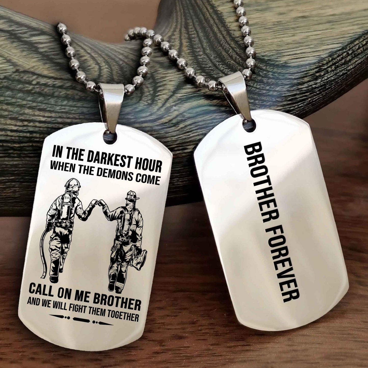 Soldier Customizable engraved black dog tag double sided gift from brother, brother forevers