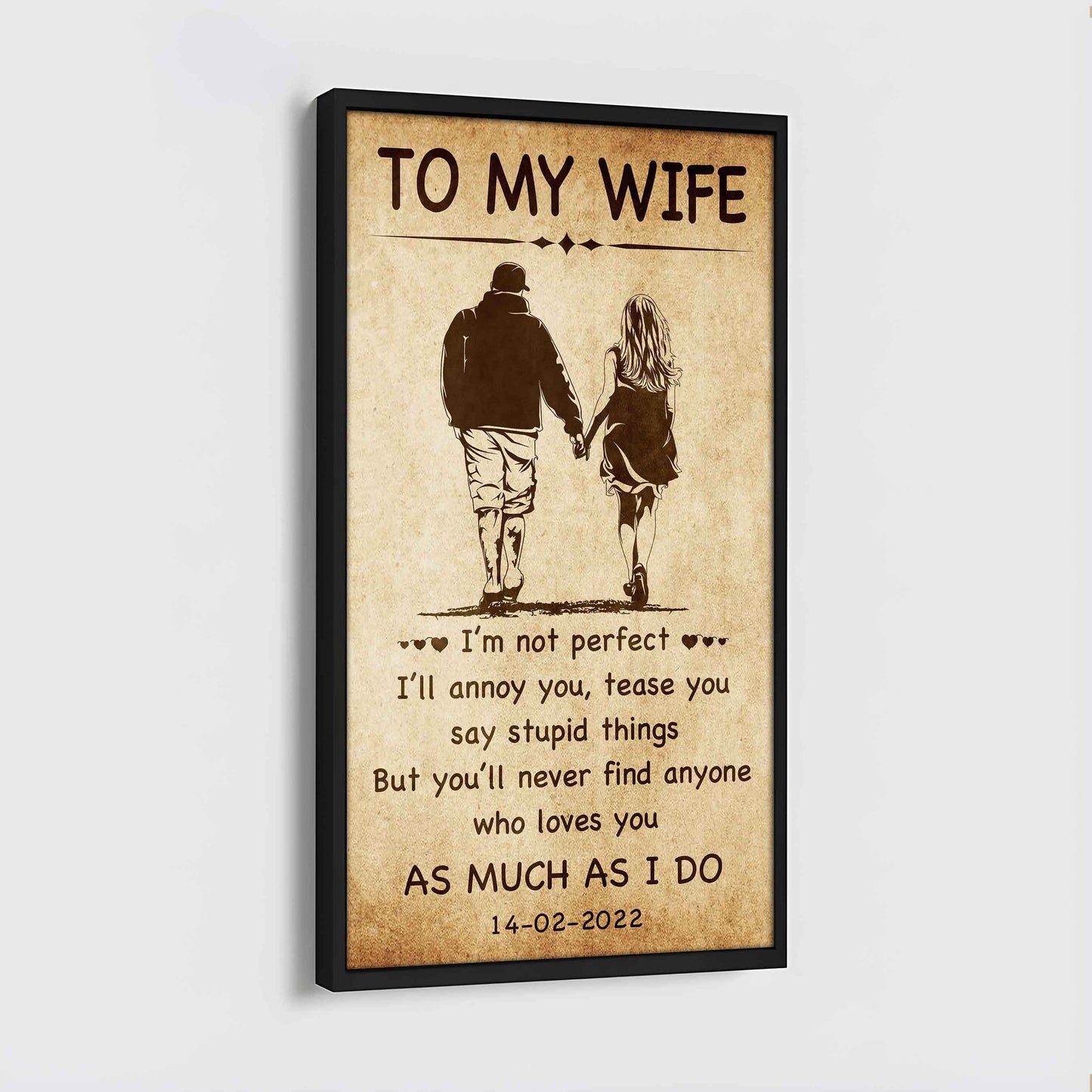 Biker Poster Canvas To My Wife - I Am Not Perfect