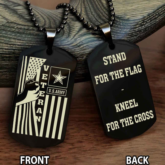 Soldier Personalized Double Sided Dog Tag-Army Veteran-Stand for the Flag