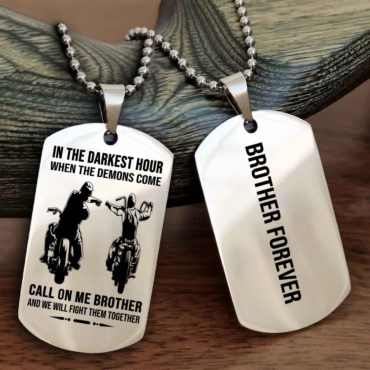 Soldier Customizable engraved black dog tag double sided gift from brother, brother forevers