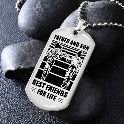 KN Military Chain Silver Plated 18K Gold Plated Father And Son Best Friend For Life Gift For Your Son
