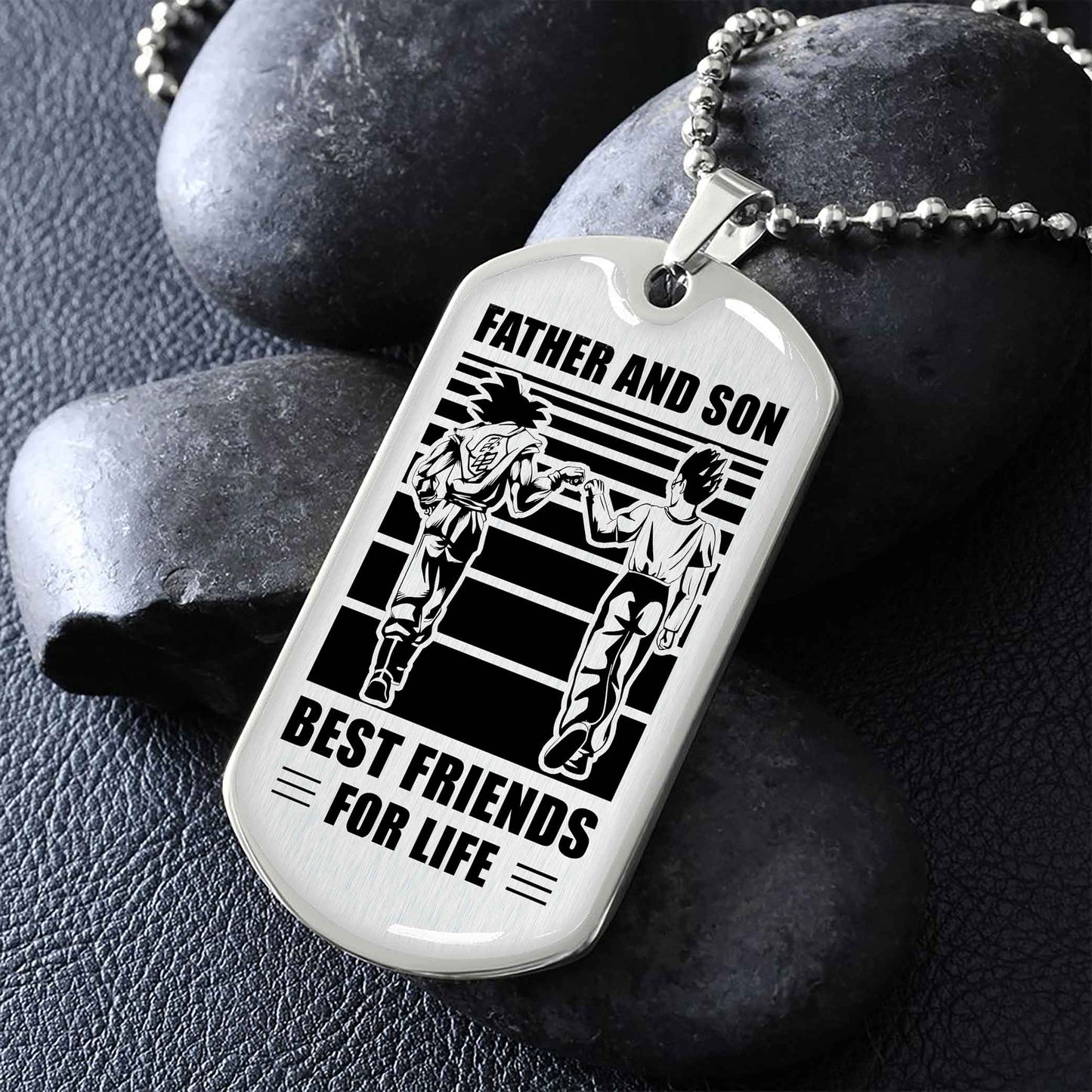 PC-GH Military Chain Silver Plated 18K Gold Plated Father And Son Best Friend For Life Gift For Your Son