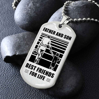 PC-GH Military Chain Silver Plated 18K Gold Plated Father And Son Best Friend For Life Gift For Your Son