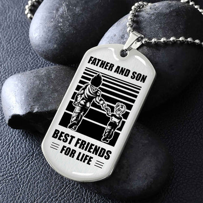 PC-GH Military Chain Silver Plated 18K Gold Plated Father And Son Best Friend For Life Gift For Your Son