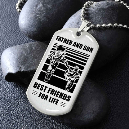 Military Chain Silver Plated 18K Gold Plated Father And Son Best Friend For Life Gift For Your Son