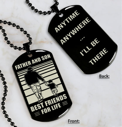 NVL Personalized Double Sided Dog Tag Father And Son Best Friends For Life - Message on the back side