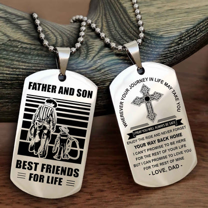 Knight Templar Cross Double Sided Dog Tag Father And Son Best Friend For Life - Gift For Son Never Forget Your Way Back Home