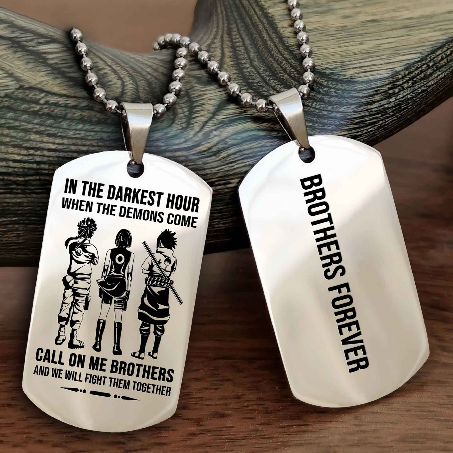 OP team 3 Customizable engraved black dog tag double sided gift from brother, brother forevers