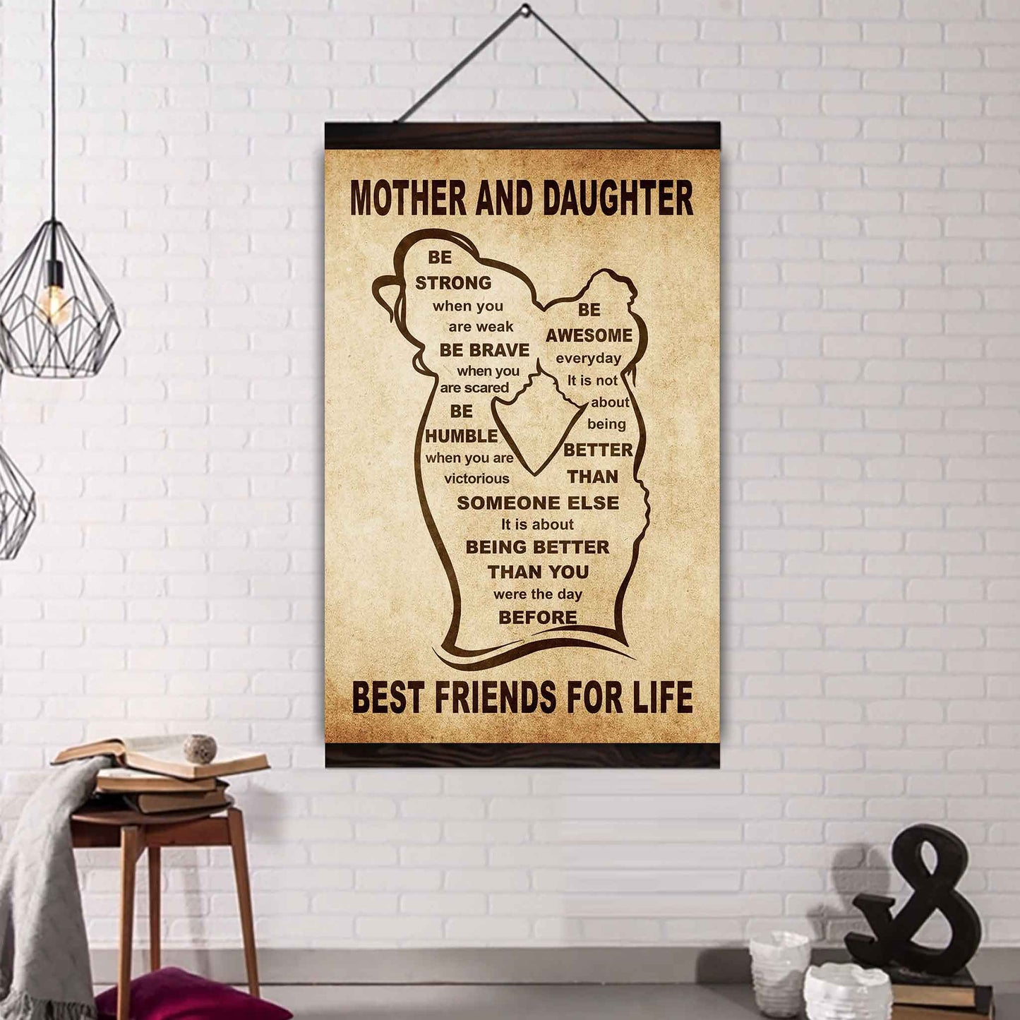 Personalized Family Poster Canvas Mother And Daughter Best Friend For Life Gift From Mom Gift For Your Daughter With Motivational Message