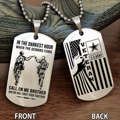 Soldier Personalized Double Sided Dog Tag-Army Veteran-Defend the Constitution
