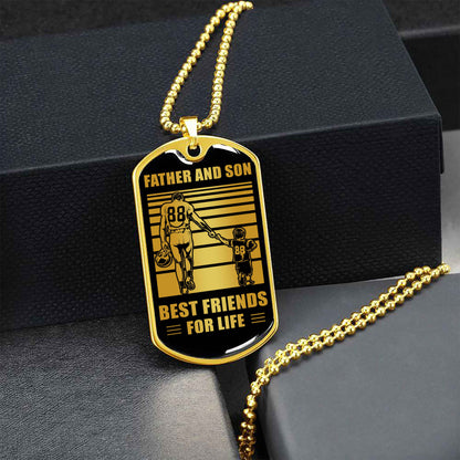 Military Chain Silver Plated 18K Gold Plated Father And Son Best Friend For Life Gift For Your Son